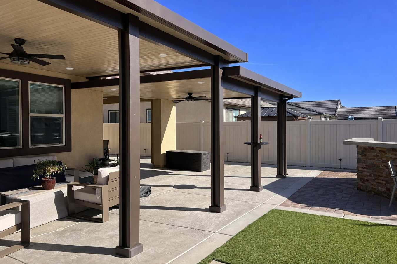 Patio cover installation in Fullerton, CA